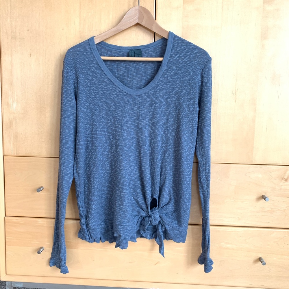 Anthropologie Left of Center Tie Front Top Small - Picture 2 of 3